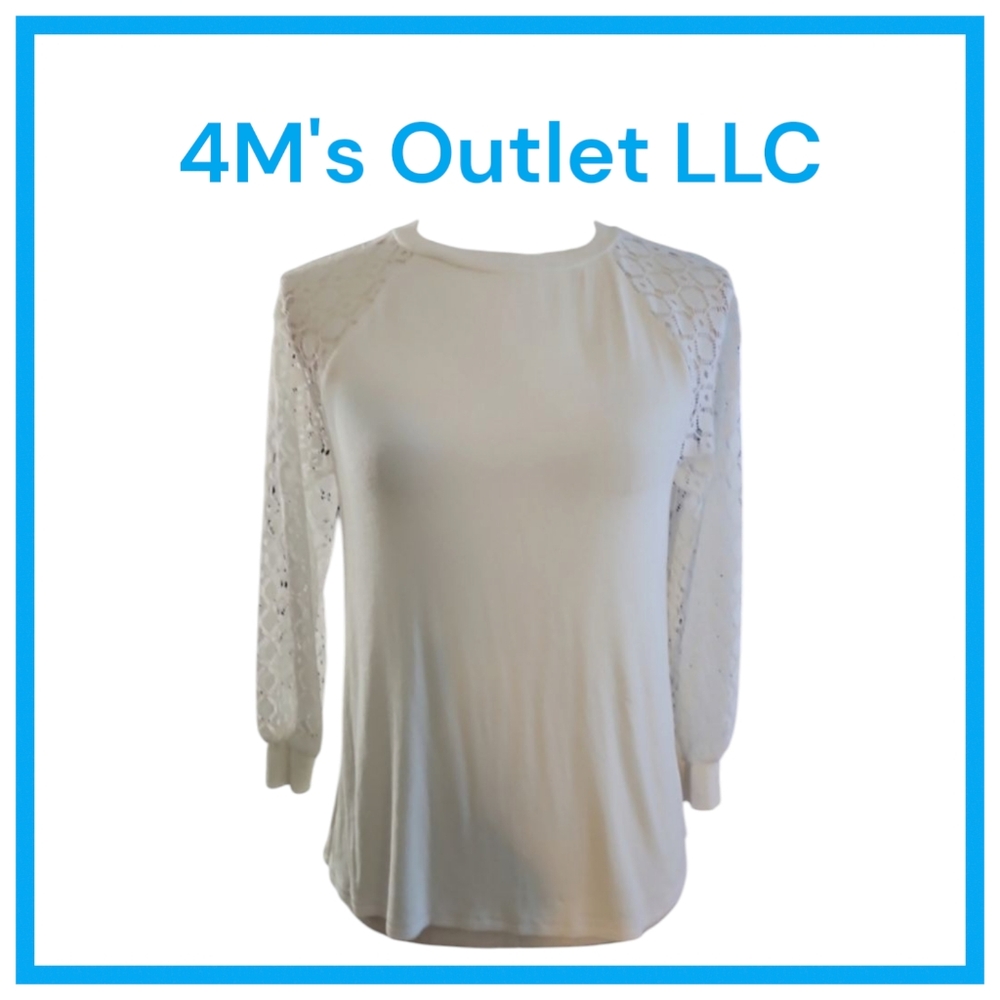 Girls' Long Sleeve Shirts Lace Loose Fit Casual Crewneck Blouses Tops
